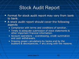 STOCK AUDIT REPORT FORMAT